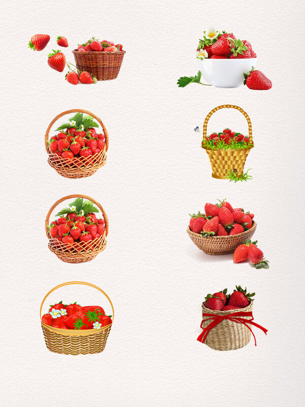 一堆新鲜草莓PNG素材