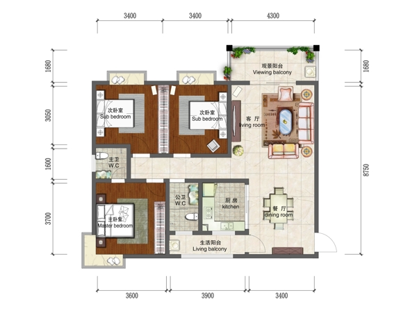 平面家具家居彩图室内设计