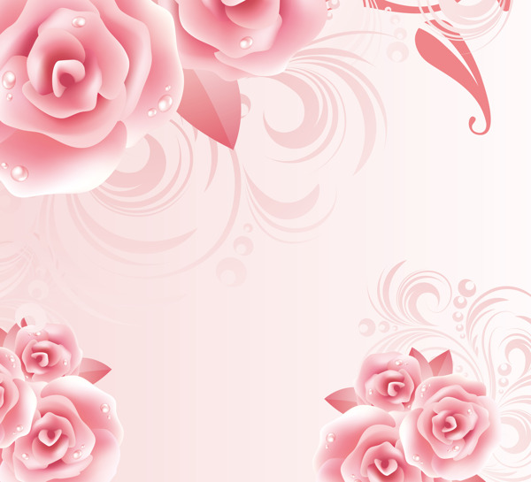 粉色花卉装饰背景墙