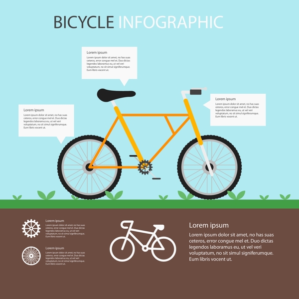 卡通自行车运动信息图