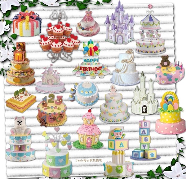 欧美风格可爱生日蛋糕素材图片