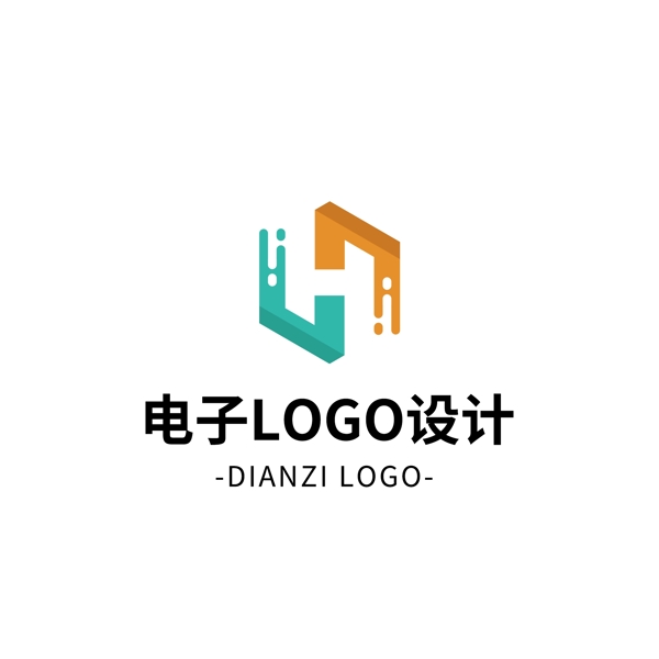 原创简约大气电子logo标志设计