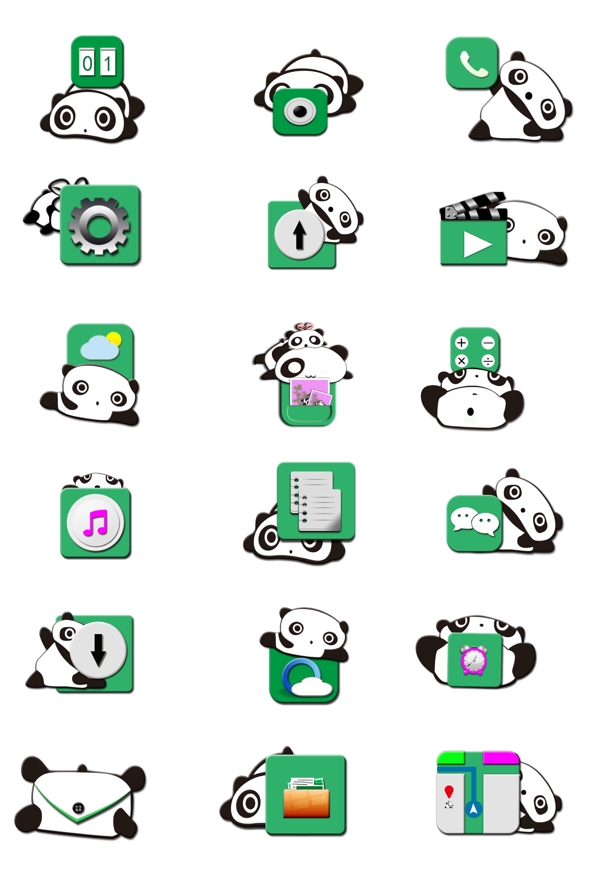 熊猫手机图标