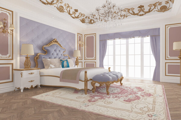 法式浪漫风格卧室效果图