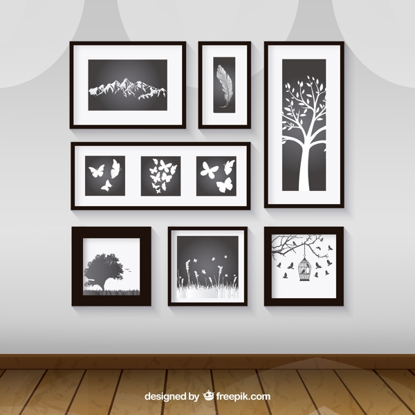 简洁植物照片墙图片