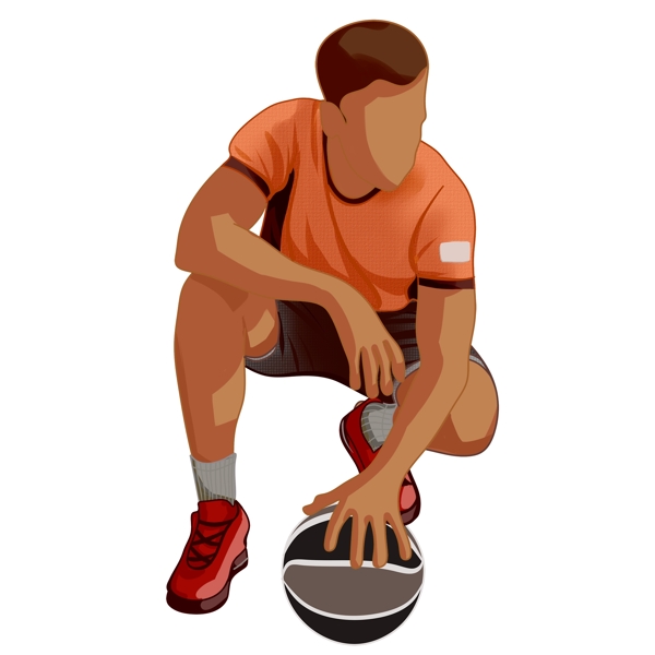 手绘篮球运动员人物设计