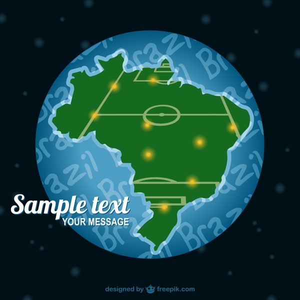 巴西地图足球场矢量