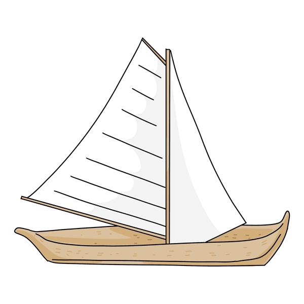 精美白色木质帆船