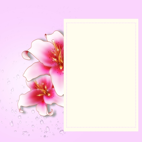 粉色百合花化妆品PSD分层主图背景素材