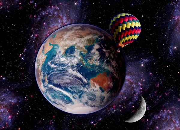 地球与热气球