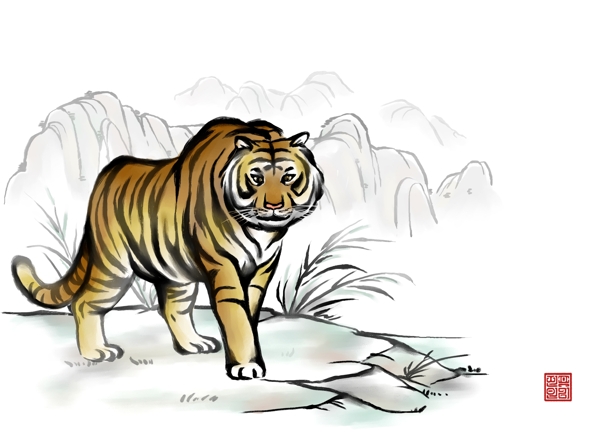虎年素材猛虎动物2010年虎年