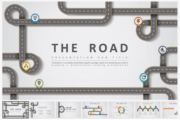 创意公路主题设计PPT模板
