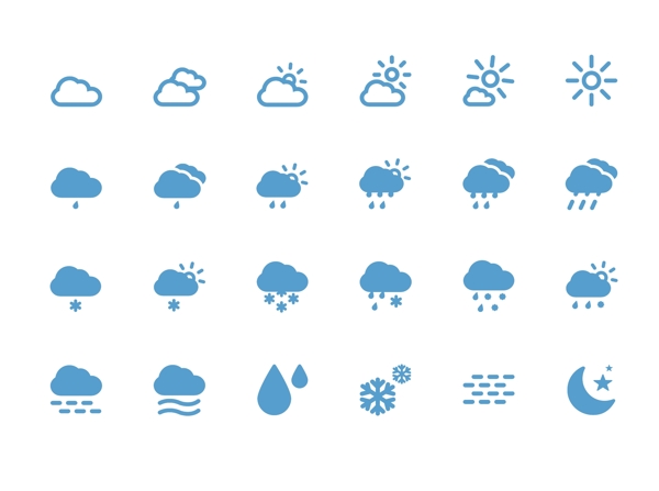 天气图标矢量插画