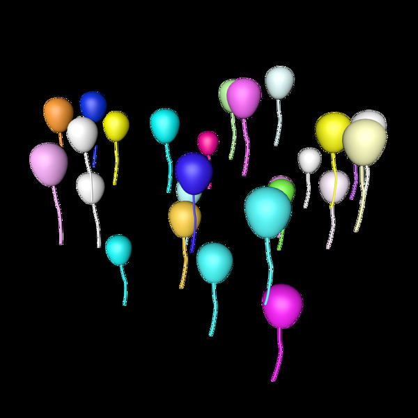 3D彩色气球C4D建模漂浮气球素材
