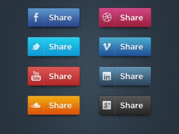 社会化媒体icon图标按钮设计