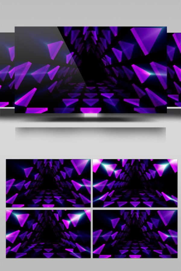 紫色三角动态视频素材