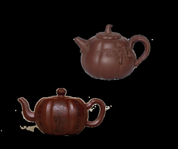 清新淡雅褐色茶壶产品实物