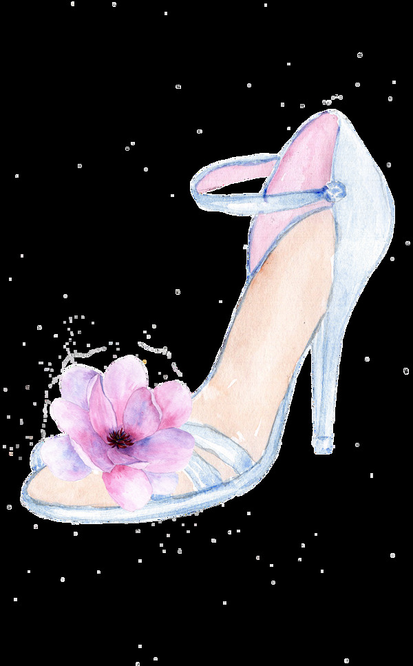 花蕊玻璃鞋卡通透明素材