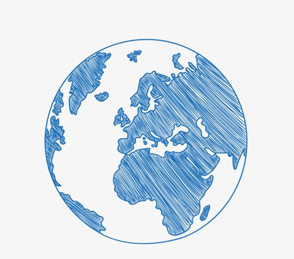 蓝色手绘地球