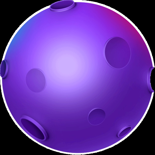 紫色圆洞气球png元素素材