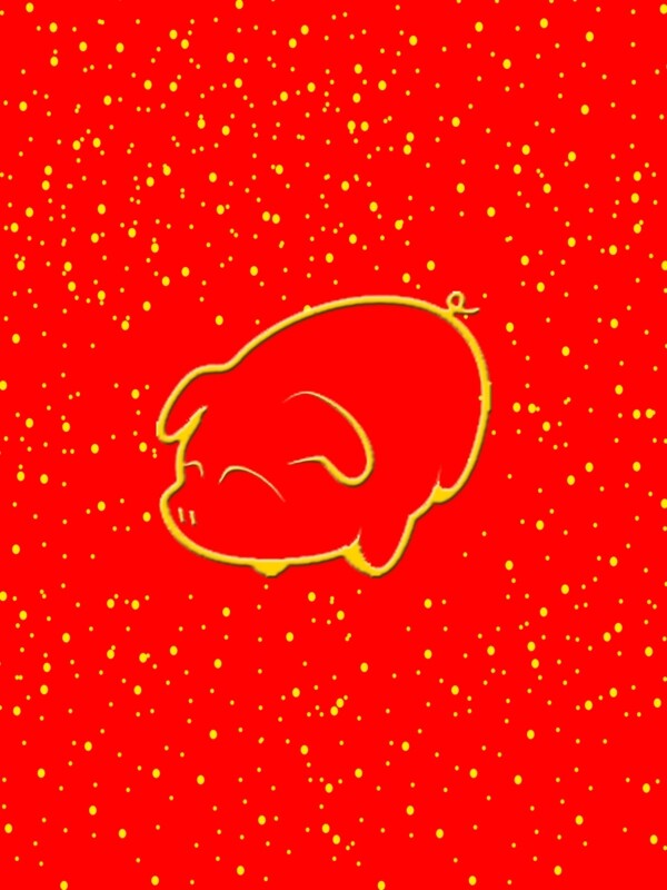 猪年背景金色红色背景图