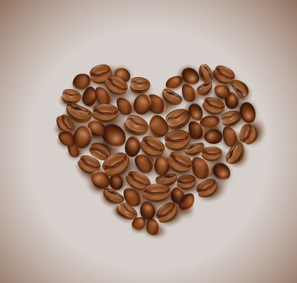 咖啡豆组合爱心