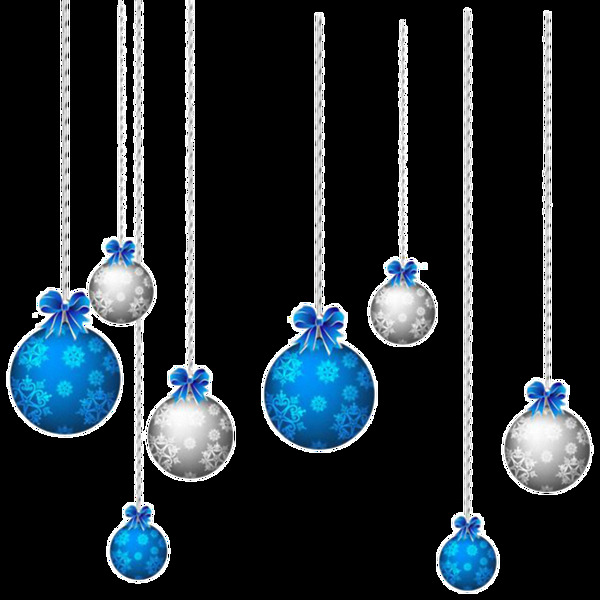 漂亮蓝色圣诞球免抠png透明素材