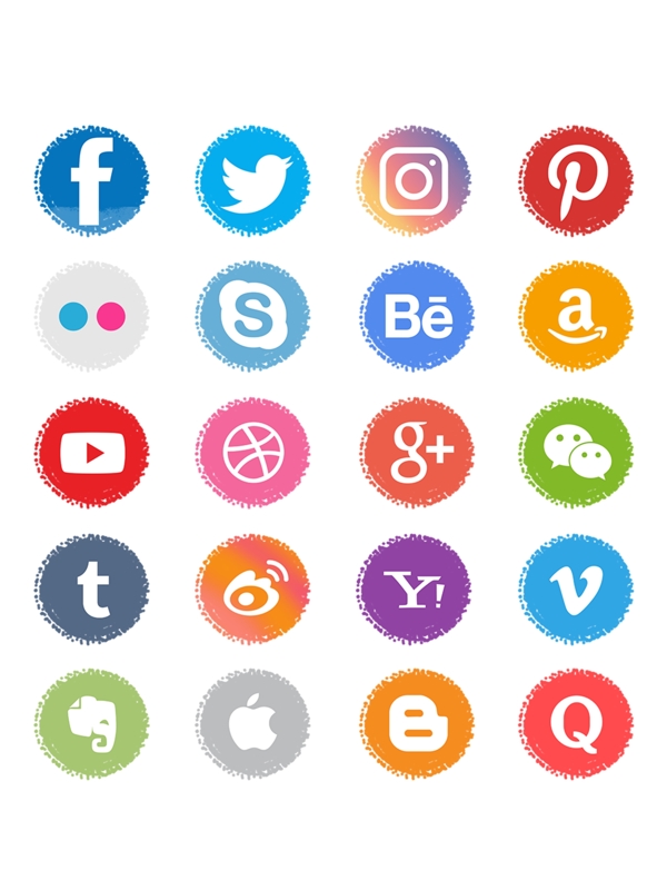 手机app社交图标彩色商用百度相机电话微信联络