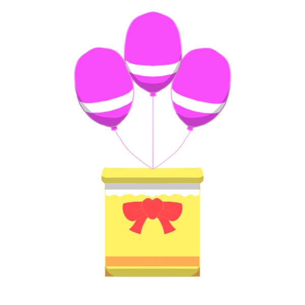 紫色的气球黄色礼盒