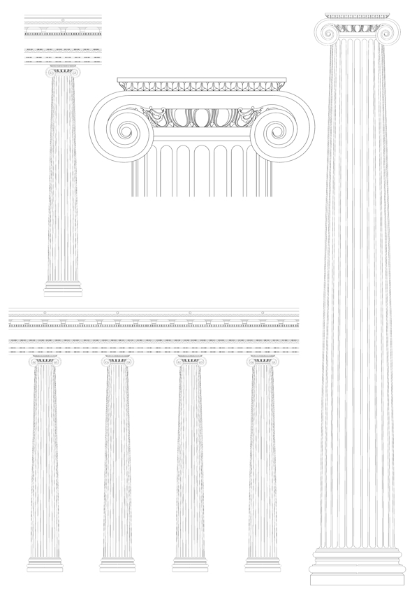 精美古典罗马柱矢量素材