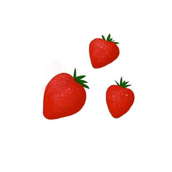 可爱的草莓手绘插画