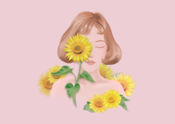 女孩与向日葵