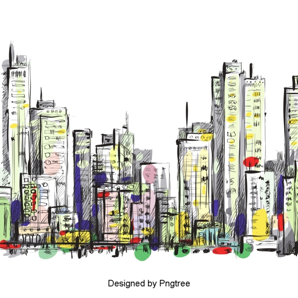 卡通手绘城市建筑设计