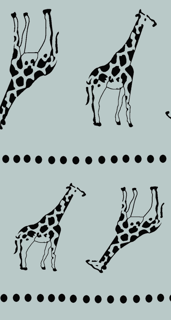 手绘长颈鹿数码印花图片