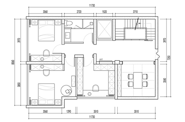 别墅室内CAD平面方案