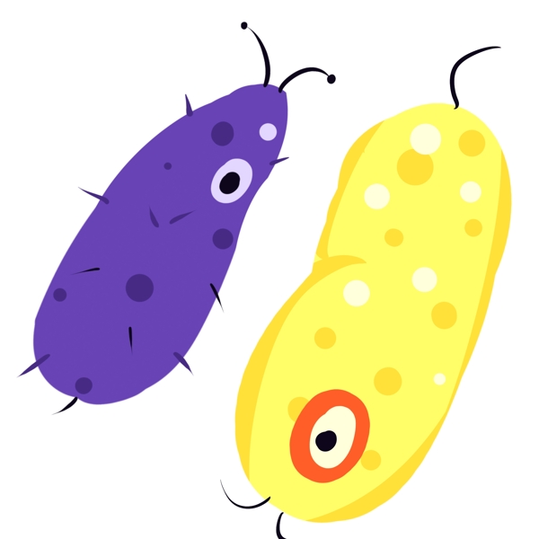 彩色虫子细菌插图