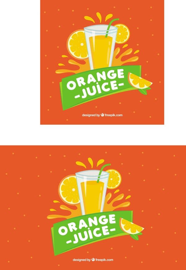 橙汁绿色细节背景