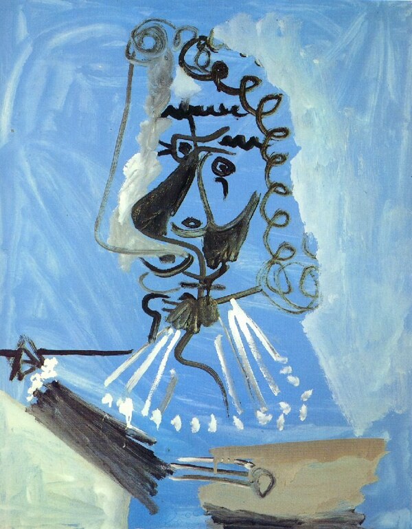 1967Lepeintre2西班牙画家巴勃罗毕加索抽象油画人物人体油画装饰画