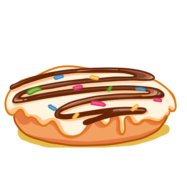 卡通手绘甜甜圈美食元素设计