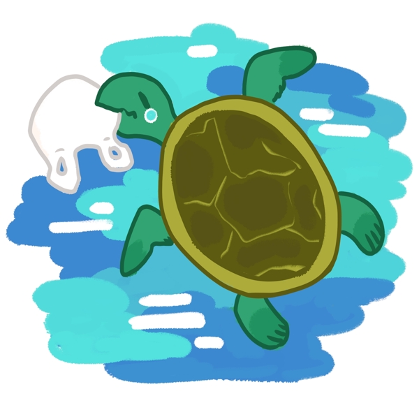 海洋生物乌龟插画