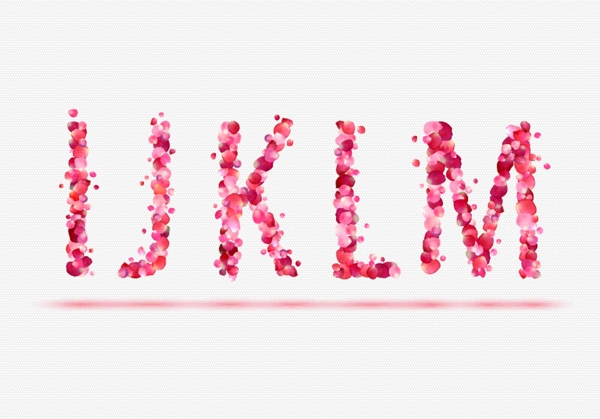 粉色花瓣字母矢量海报设计素材