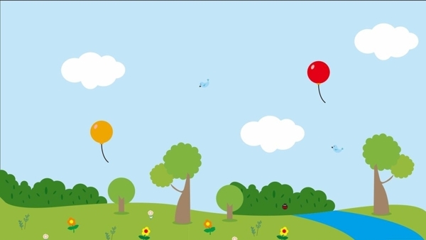 儿童卡通树木卡通气球卡通