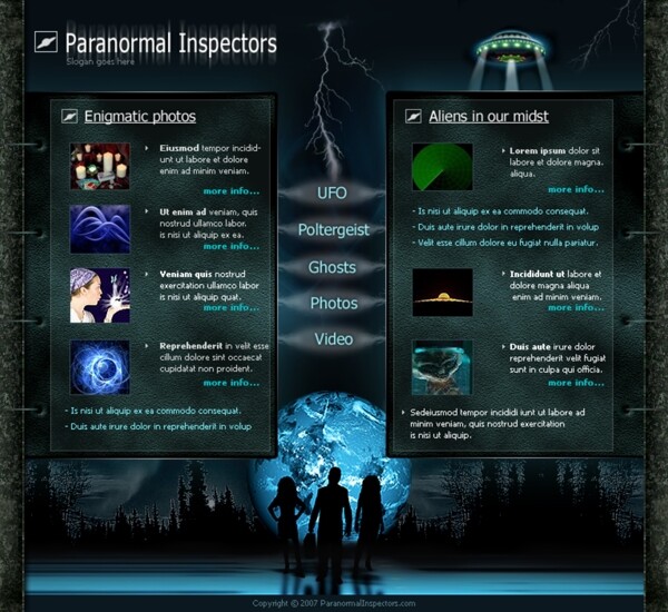 超自然现象灵异网页模板