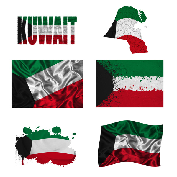科威特国旗地图图片