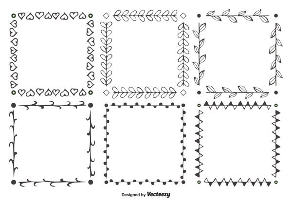 手绘风格矢量框架集