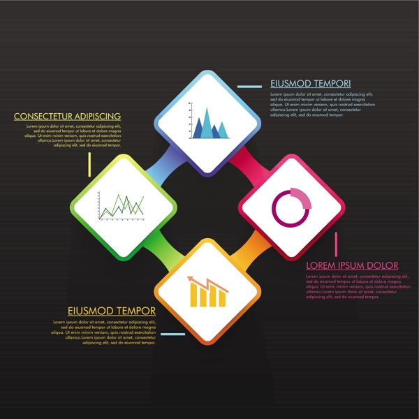 丰富多彩的业务信息图表四几何选项