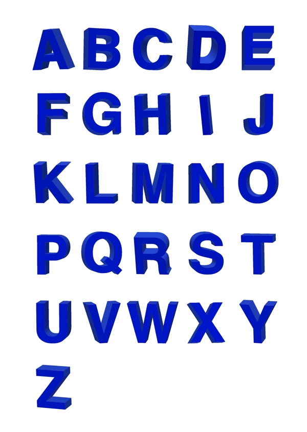 蓝色立体字母图片