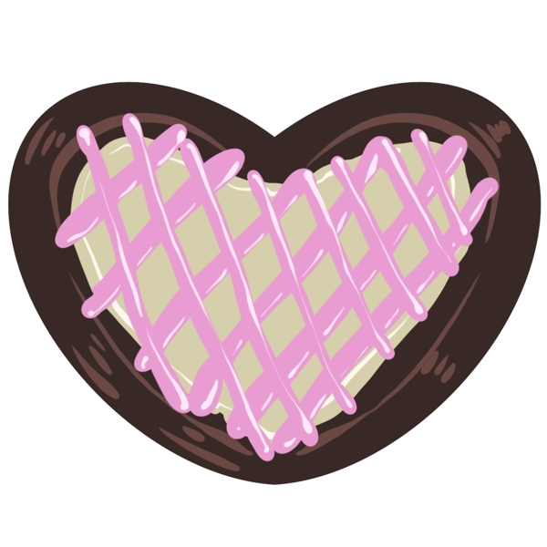 粉色的心形饼干插画