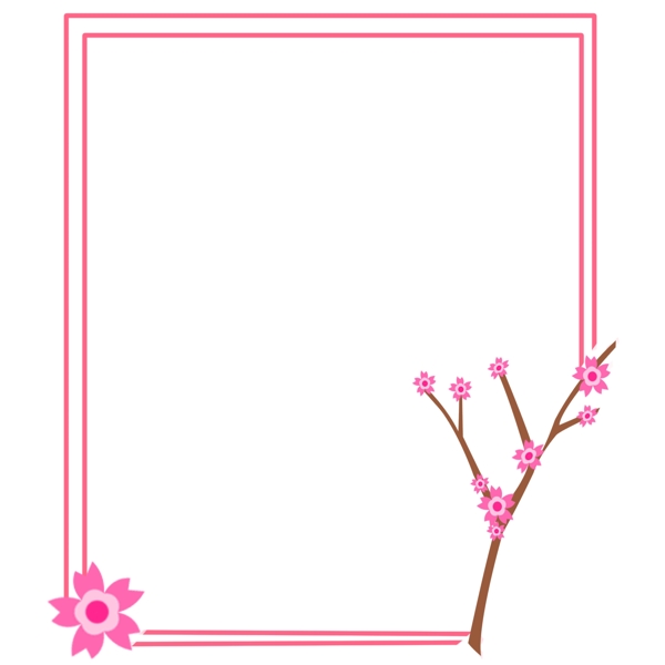 2019年实用樱花装饰边框png格式