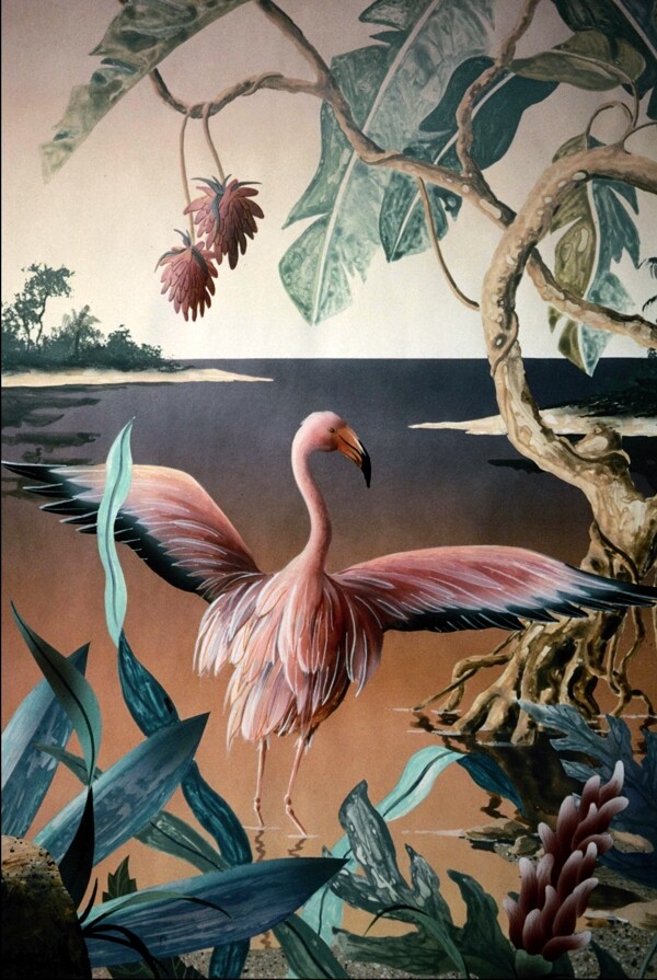 鸟动物丙烯画装饰画0023
